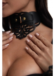 Фигурный чокер с узорами и золотистой фурнитурой - Crazy Handmade - купить с доставкой в Белгороде