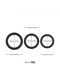 Набор из 3 черных эрекционных колец Stay Hard - Boys of Toys - в Белгороде купить с доставкой