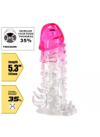 Прозрачно-розовая насадка на пенис Wilford - 13,5 см. - Baile - в Белгороде купить с доставкой