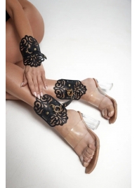 Черный фигурные оковы с золотистой фурнитурой - Crazy Handmade - купить с доставкой в Белгороде