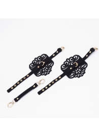 Черный фигурные оковы с золотистой фурнитурой - Crazy Handmade - купить с доставкой в Белгороде