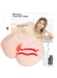 Мастурбатор-полуторс с двойным слоем материала и вибрацией Jenny Onahole Real Vagina - KOKOS - в Белгороде купить с доставкой