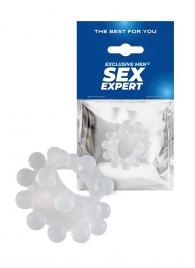 Эластичное эрекционное кольцо с двумя рядами шариков - Sex Expert - в Белгороде купить с доставкой