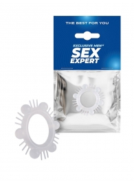 Эластичное эрекционное кольцо с шипиками и шариками - Sex Expert - в Белгороде купить с доставкой