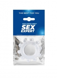 Прозрачное эрекционное кольцо со стимулирующими шариками - Sex Expert - в Белгороде купить с доставкой