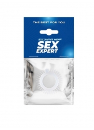 Эластичное эрекционное кольцо с шипиками и шариком - Sex Expert - в Белгороде купить с доставкой