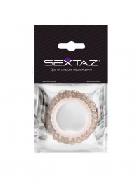 Эрекционное кольцо с бежевыми «ресничками» - Sextaz - в Белгороде купить с доставкой