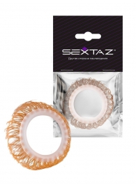 Эрекционное кольцо с бежевыми «ресничками» - Sextaz - в Белгороде купить с доставкой