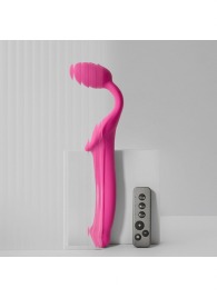 Ярко-розовый безремневой страпон Strap-on-me Vibrating Bendable Strap-On size XL - Strap-on-me - купить с доставкой в Белгороде