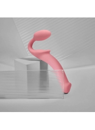 Розовый безремневой страпон Strap-on-me Semi-Realistic Bendable Strap-On size XL - Strap-on-me - купить с доставкой в Белгороде