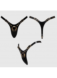 Черный пояс для фиксации насадок Strap-On-Me Leatherette Harness Fabulous - Strap-on-me - купить с доставкой в Белгороде