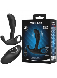 Черный изогнутый массажёр простаты с вибрацией и пультом ДУ - Baile - в Белгороде купить с доставкой