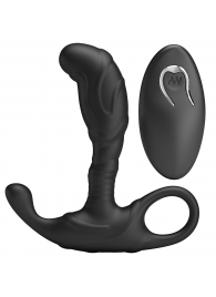 Черный изогнутый массажёр простаты с вибрацией и пультом ДУ - Baile - в Белгороде купить с доставкой