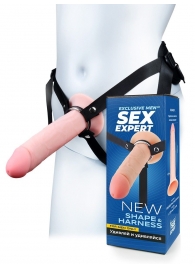 Мужской полый страпон на регулируемых ремешках - 22 см. - Sex Expert - купить с доставкой в Белгороде
