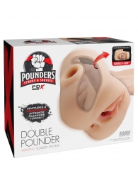 Телесный мастурбатор с вибрацией Double Pounder Vibrating Squeeze Stroker - Pipedream - в Белгороде купить с доставкой