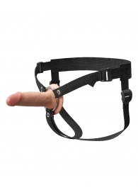 Телесный пустотелый фаллопротез 5’’ Hollow Silicone Strap-On - 14 см. - Pipedream - купить с доставкой в Белгороде