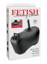 Черное надувное кресло с платформой для фиксации дилдо Body Dock Inflatable Love Seat - Pipedream - купить с доставкой в Белгороде