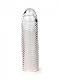 Прозрачная закрытая насадка на пенис с ребрышками - 16 см. - Sex Expert - в Белгороде купить с доставкой