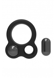 Черное эрекционное кольцо с утяжелителями Cockring Dual Weight - Dream Toys - в Белгороде купить с доставкой