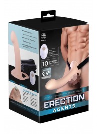 Телесный полый страпон с вибрацией Erection Agents - 24,1 см. - NMC - купить с доставкой в Белгороде