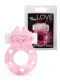 Розовое эрекционное виброкольцо в форме зайчика - 1137 - в Белгороде купить с доставкой