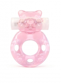 Розовое эрекционное виброкольцо в форме мишки - 1137 - в Белгороде купить с доставкой