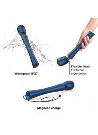 Синий вибромассажёр с насадками Man.wand Edgy - Manwan - в Белгороде купить с доставкой