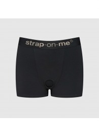 Черные трусики-боксеры для фиксации насадок Strap-on-me Harness Lingerie Allure - size S - Strap-on-me - купить с доставкой в Белгороде