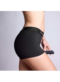 Черные трусики-боксеры для фиксации насадок Strap-on-me Harness Lingerie Allure - size L - Strap-on-me - купить с доставкой в Белгороде