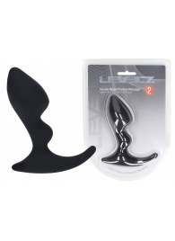 Черная анальная пробка для массажа простаты Double Ripple Silicone Prostate Massager - Shots Media BV - в Белгороде купить с доставкой