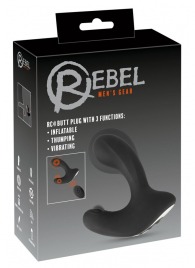 Черная анальная вибропробка с функцией расширения RC Butt Plug with 3 functions - Orion - в Белгороде купить с доставкой