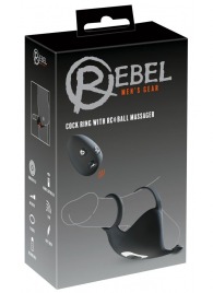 Черная вибронасадка для эрекции и стимуляции мошонки Cock ring with RC ball massager - Orion - в Белгороде купить с доставкой