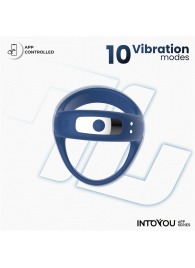 Синее интерактивное эрекционное виброкольцо Rank - Intoyou - в Белгороде купить с доставкой