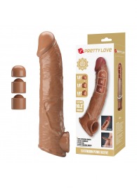 Карамельный фаллоудлинитель с подхватом мошонки Silas - 26 см. - Baile - в Белгороде купить с доставкой