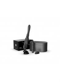 Черная секс-машина с функцией нагрева, насадками и присоской Sesh - Zalo - купить с доставкой в Белгороде