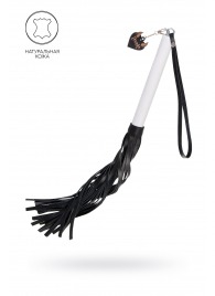 Плеть с белой рукоятью и чёрными хлыстами - 50 см. - Pecado - купить с доставкой в Белгороде