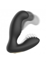 Черный вибромассажер простаты с ротацией и пультом ДУ - Ibiza - в Белгороде купить с доставкой
