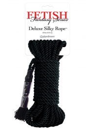 Черная веревка для фиксации Deluxe Silky Rope - 9,75 м. - Pipedream - купить с доставкой в Белгороде