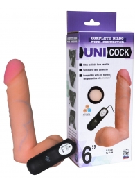 Фаллическая насадка Харнесс UNICOCK 6  с вибрацией - 18 см. - LOVETOY (А-Полимер) - купить с доставкой в Белгороде