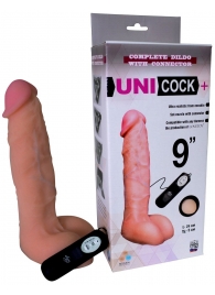 Фаллическая насадка Харнесс UNICOCK 9  с вибрацией - 24 см. - LOVETOY (А-Полимер) - купить с доставкой в Белгороде