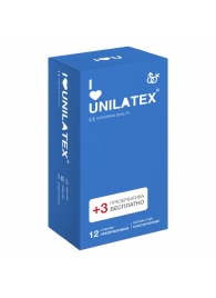 Классические презервативы Unilatex Natural Plain - 12 шт. + 3 шт. в подарок - Unilatex - купить с доставкой в Белгороде