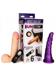 Вибрострапон с двумя насадками UniStrap - 18 и 18 см. - LOVETOY (А-Полимер) - купить с доставкой в Белгороде