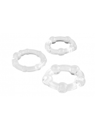 Набор из 3 прозрачных эрекционных колец с разным рельефом - A-toys - в Белгороде купить с доставкой