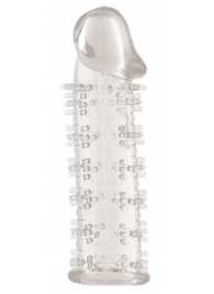 Гелевая прозрачная насадка с шипами - 12 см. - Toyfa Basic - в Белгороде купить с доставкой