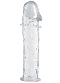 Гладкая прозрачная насадка с усиками под головкой - 12,5 см. - Toyfa Basic - в Белгороде купить с доставкой