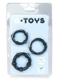Набор из 3 чёрных эрекционных колец A-toys - A-toys - в Белгороде купить с доставкой