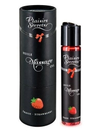 Массажное масло с ароматом клубники Huile de Massage Gourmande Fraise des Bois - 59 мл. - Plaisir Secret - купить с доставкой в Белгороде