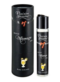 Массажное масло с ароматом пина колады Huile de Massage Gourmande Pina Colada - 59 мл. - Plaisir Secret - купить с доставкой в Белгороде