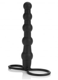 Насадка на пенис для двойного проникновения Silicone Beaded Double Rider - 14 см. - California Exotic Novelties - в Белгороде купить с доставкой