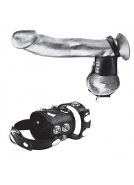 Утяжка на пенис и мошонку Cock Ring With 1.5  Ball Stretcher And Optional Weight Ring - BlueLine - купить с доставкой в Белгороде